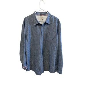 Carbon 2 Cobalt Shirt Men XL Blue Pattern Long Sleeve Button Up Flannel Trim